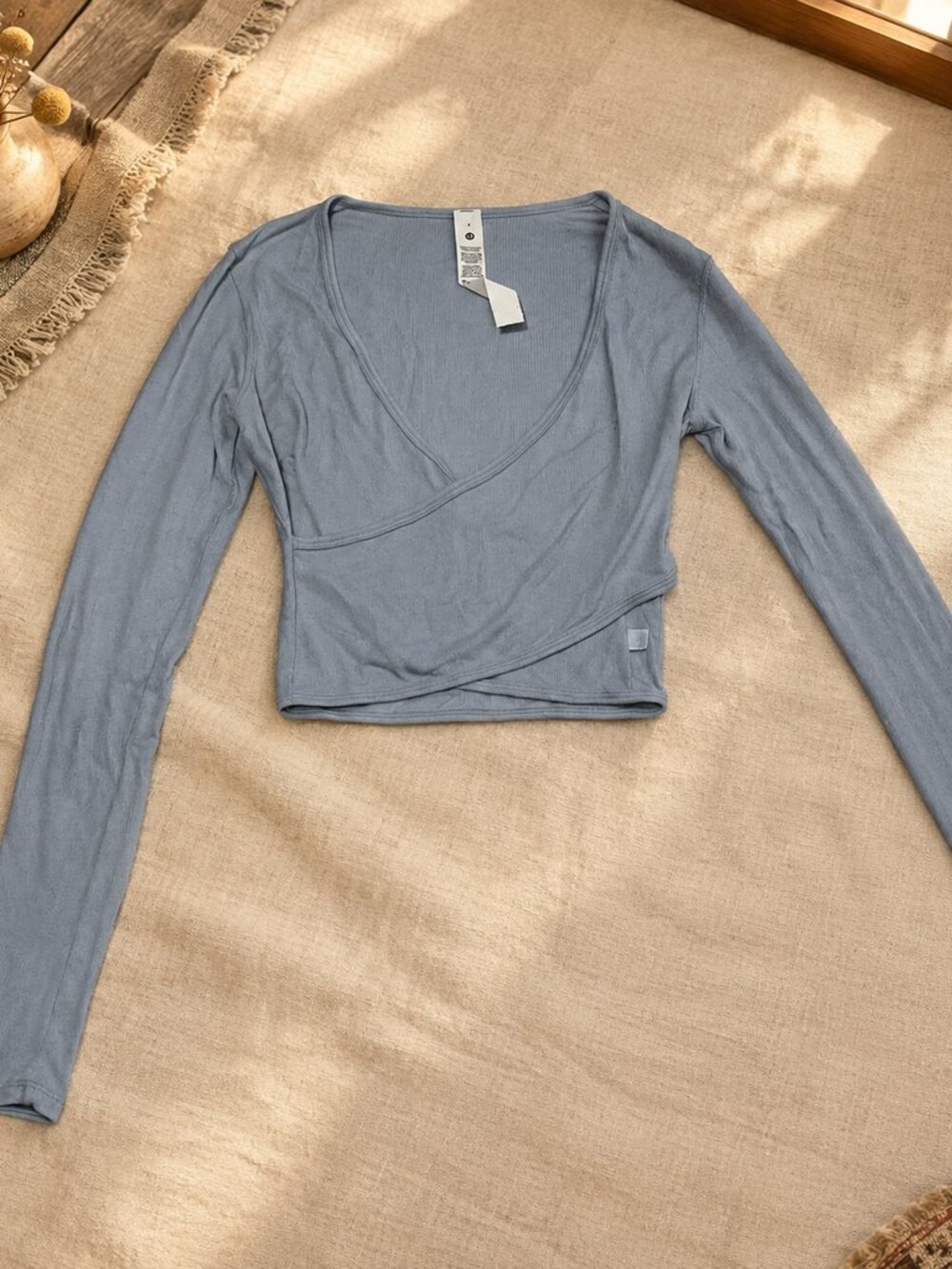 LULULEMON Wrap Front Ribbed Top — Size 4